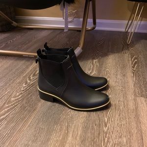 kate spade black rain boots sz 7